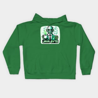 Pixel Robot Coffee Quest - 8-Bit Cyber Java Kids Hoodie